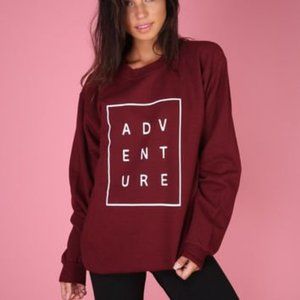 Knit Riot Adventure Crewneck Sweatshirt Maroon